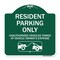 Signmission Parking Restriction Resident Parking Unauthorized Vehicles Towed at Owner Expense, GW-1818-23368 A-DES-GW-1818-23368 - alternate 1